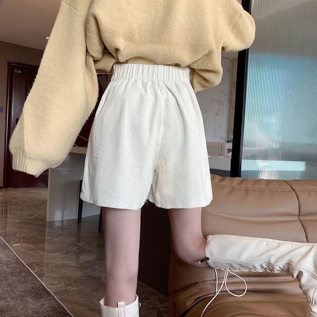 Brownm Academia High Waist Corduroy Shorts