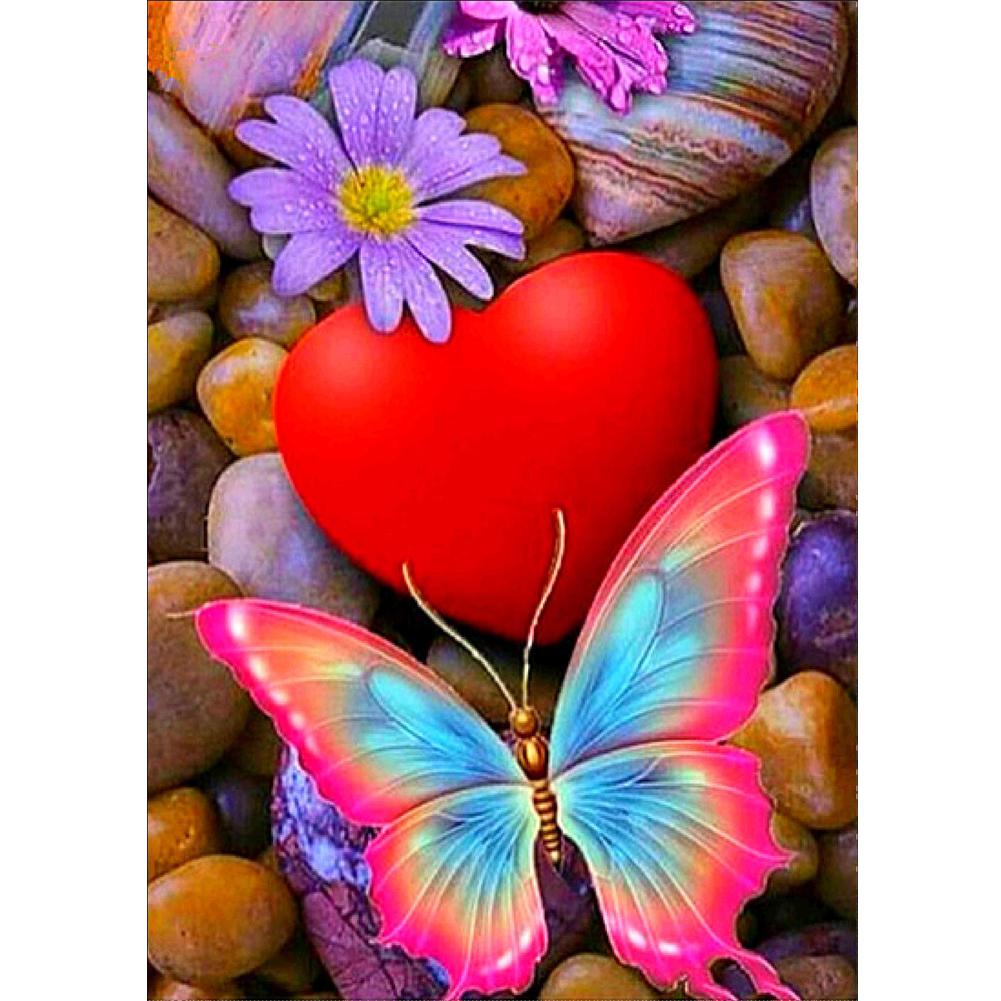 

30x40cm Round Drill Diamond Painting-Butterfly Love, 501 Original