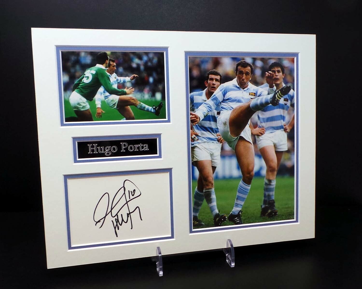 Hugo PORTA Signed Mounted Photo Poster painting Display 1 AFTAL RD COA Argentina Rugby The Pumas