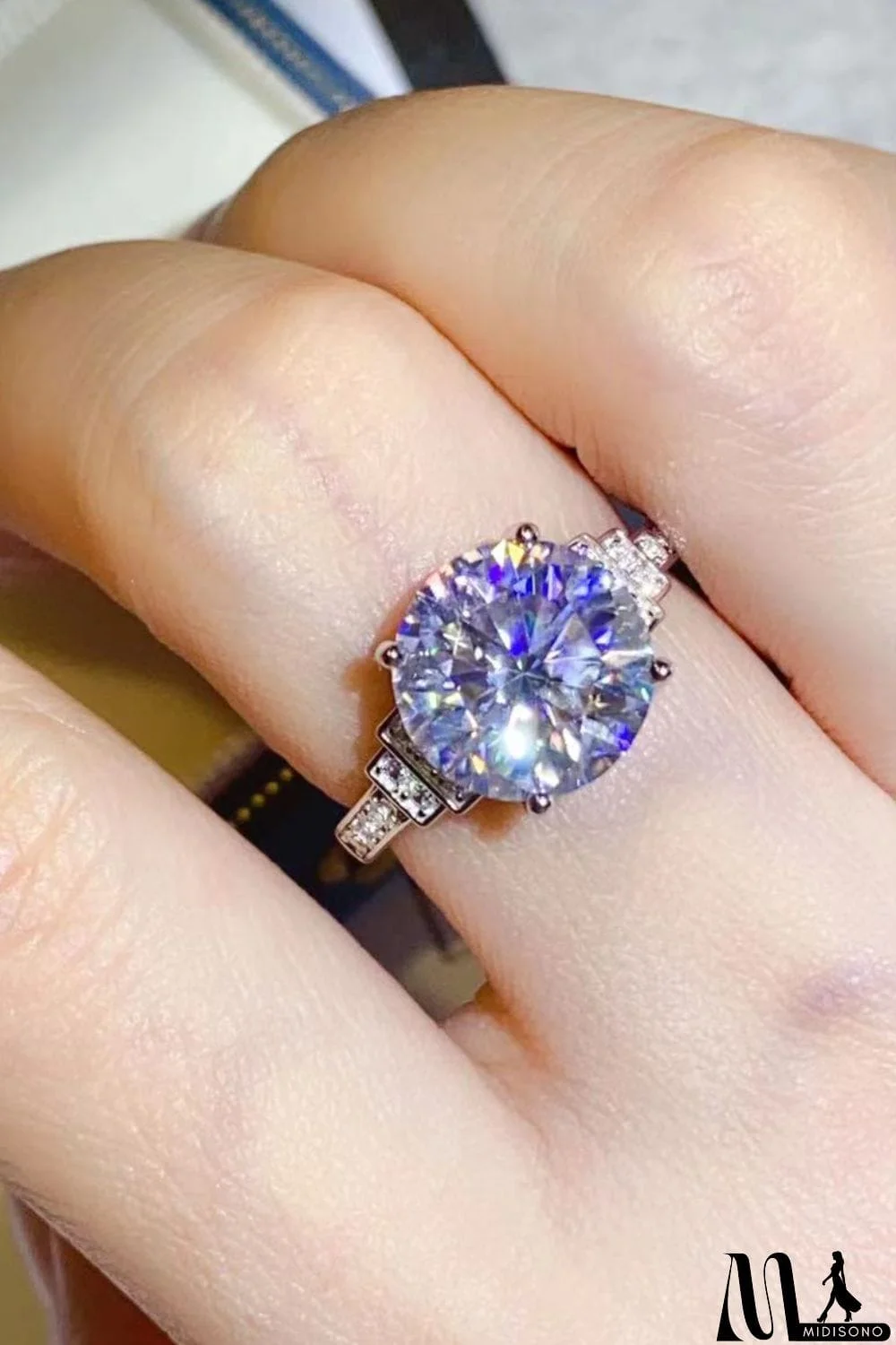MidiSono - 5 Carat Moissanite 925 Sterling Silver Ring