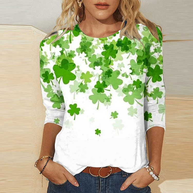 VChics St. Patrick'S Day Casual Long Sleeved T-Shirt