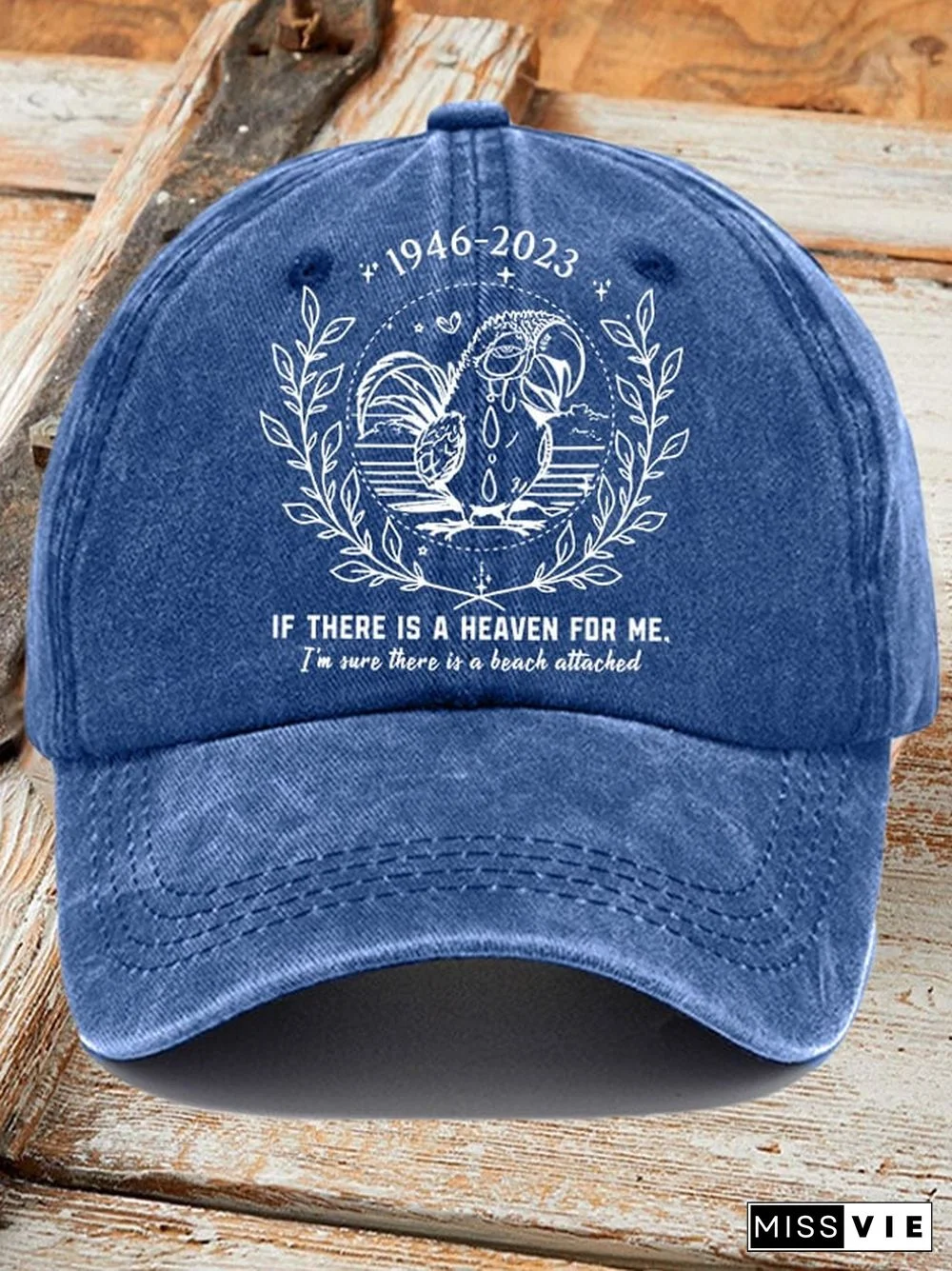 Retro If There’s A Heaven For Me I’m Sure It Has A Beach Attached RIP 1946-2023 Print Baseball Cap