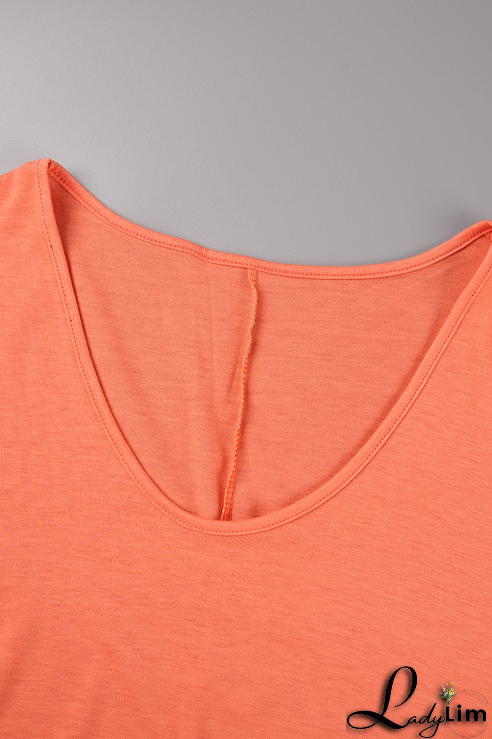 Orange Casual Solid Patchwork V Neck Long Sleeve Plus Size Dresses