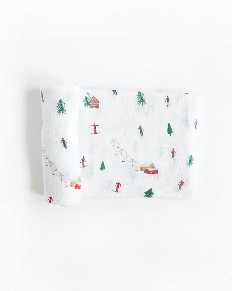 Cotton Muslin Swaddle Blanket - Powder Party