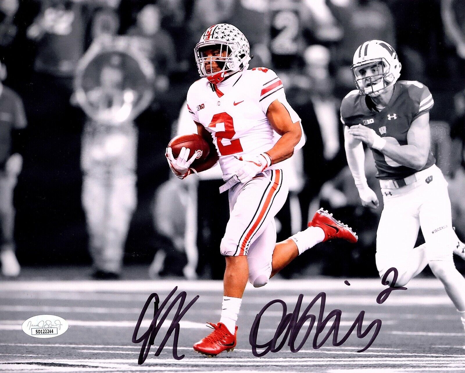 J.K. DOBBINS Autograph SIGNED OHIO STATE BUCKEYES 8x10 Photo Poster painting JSA CERTIFIED