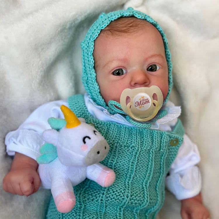 [New] 18" Real Lifelike Cute Awake Reborn Newborn Doll Named Satita with Brown Hair with Heartbeat💖 & Sound🔊：Realistic Reborn Baby Dolls By Rsgdolls®