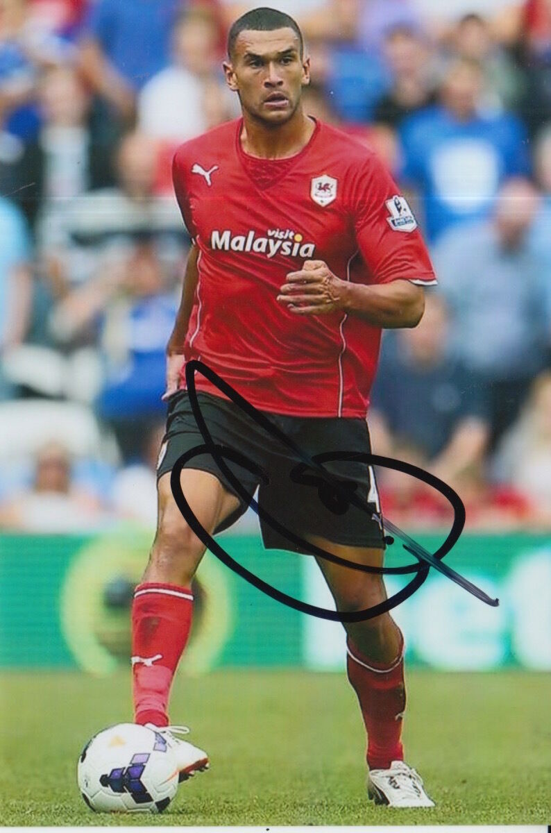 CARDIFF CITY HAND SIGNED STEVEN CAULKER 6X4 Photo Poster painting 1.