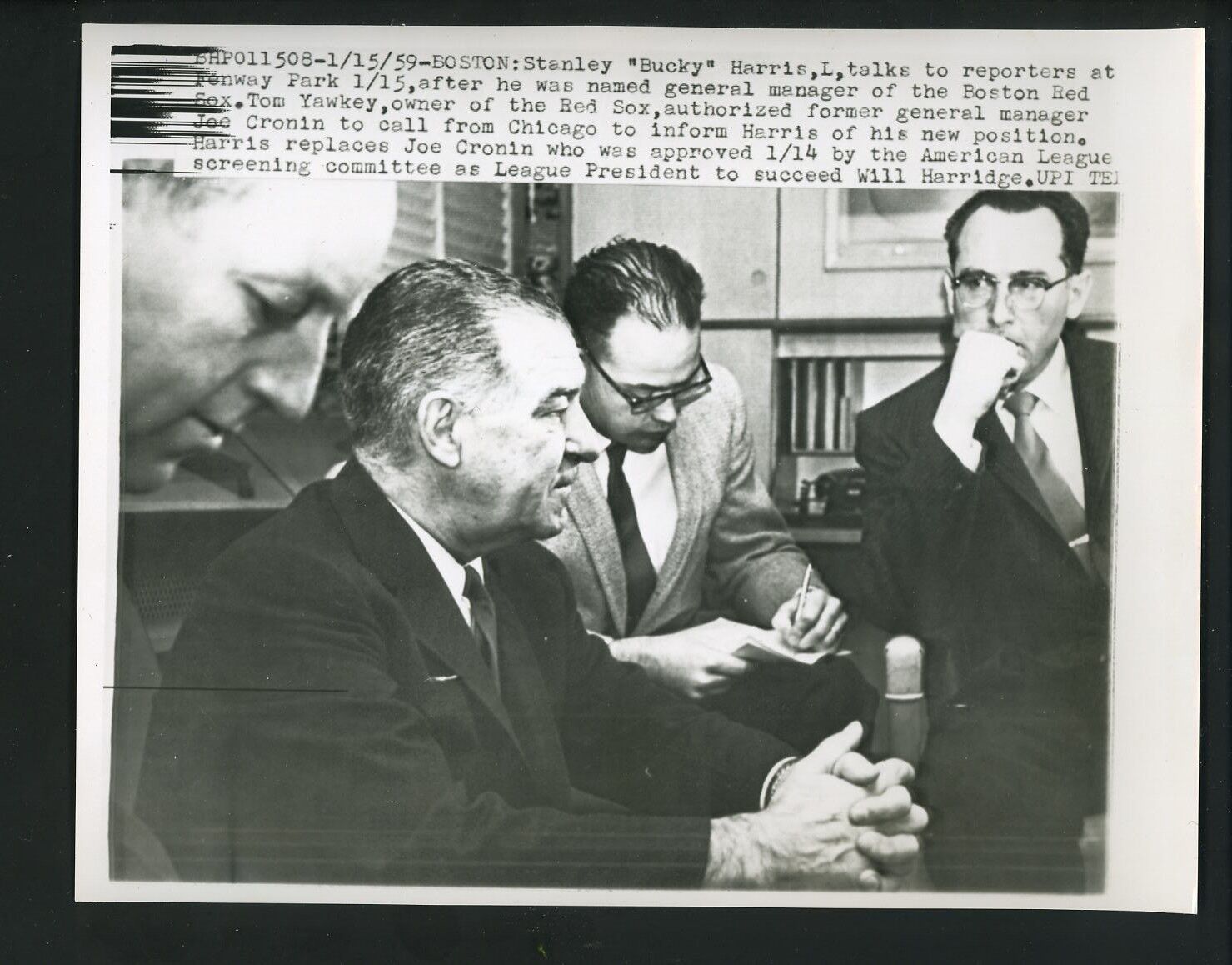 Bucky Harris named new Boston Red Sox General Manager 1959 Press Photo Poster painting