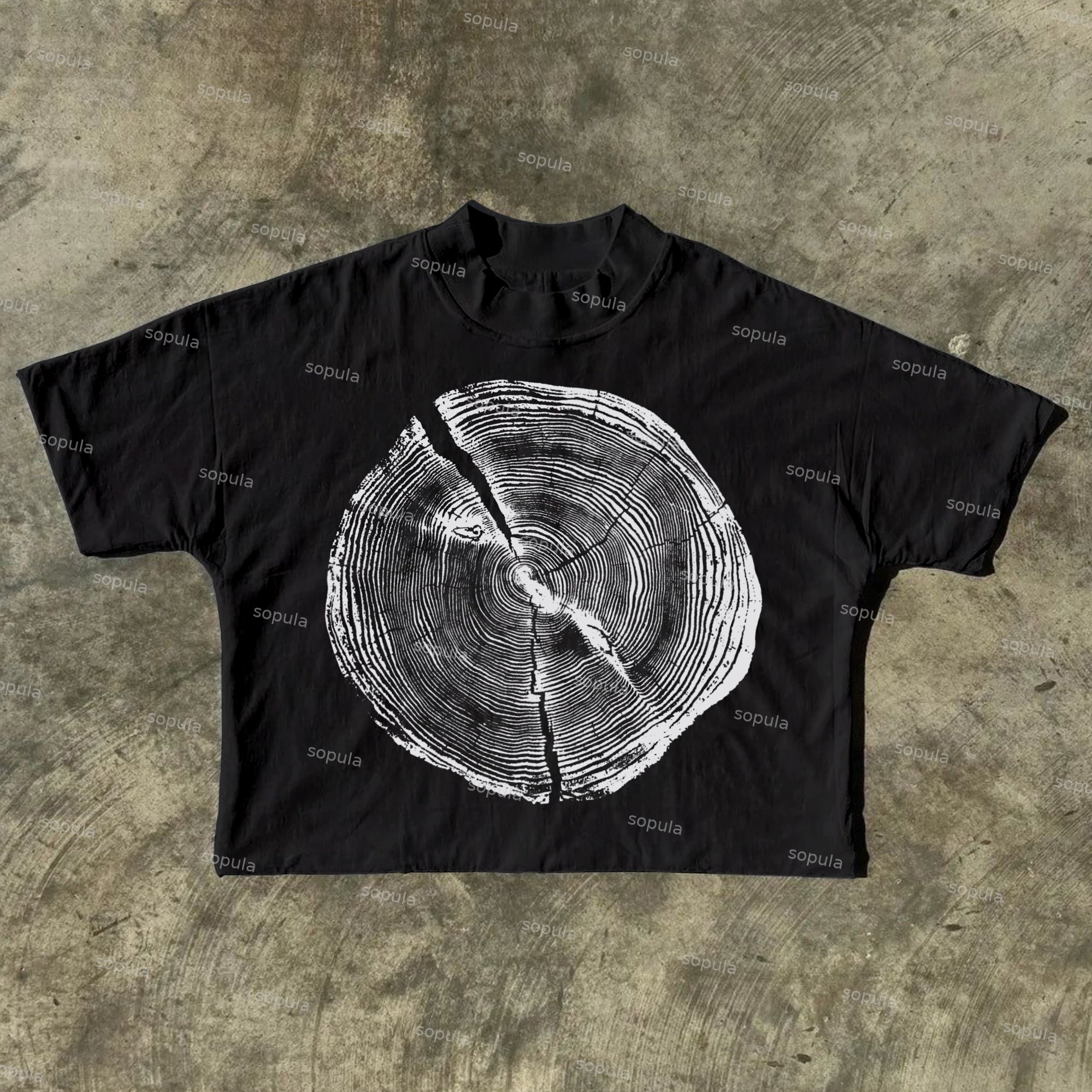 Sopula Tree Wheel Awe Of Nature Graphic Cropped T-Shirt - SOPULA