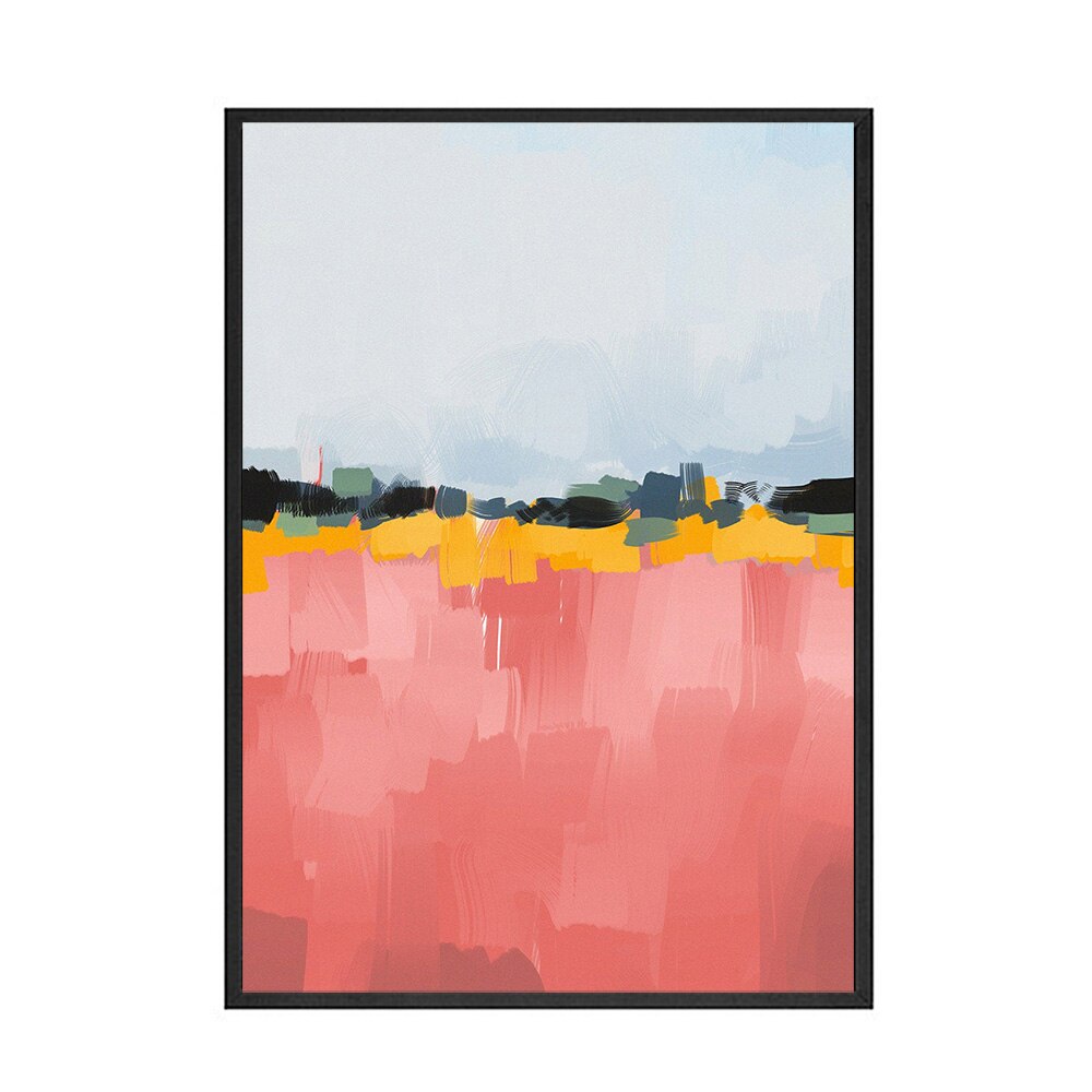 Abstract Pink Yellow Blue Color Wall Art Canvas Painting Nordic Minimalist Posters and Prints Wall Picture for Living Room Decor