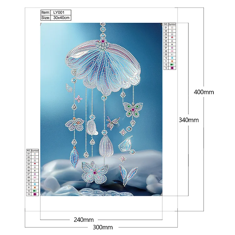 Other Wall Decor 30x40cm Diamond Art Wind Chimes, Painting with