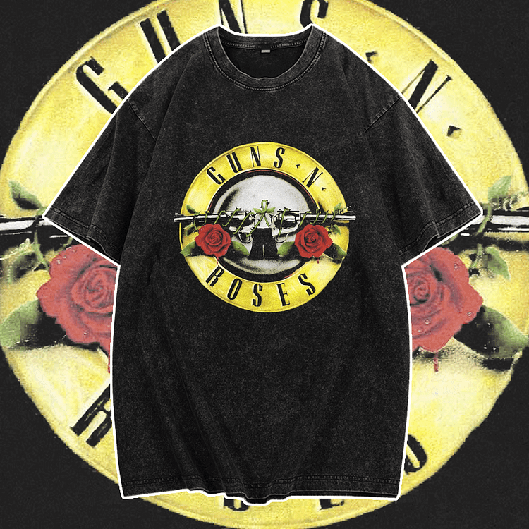 Davidhawaii100% Cotton Casual Street Retro Rock Round Logo T-Shirt - 100% Cotton