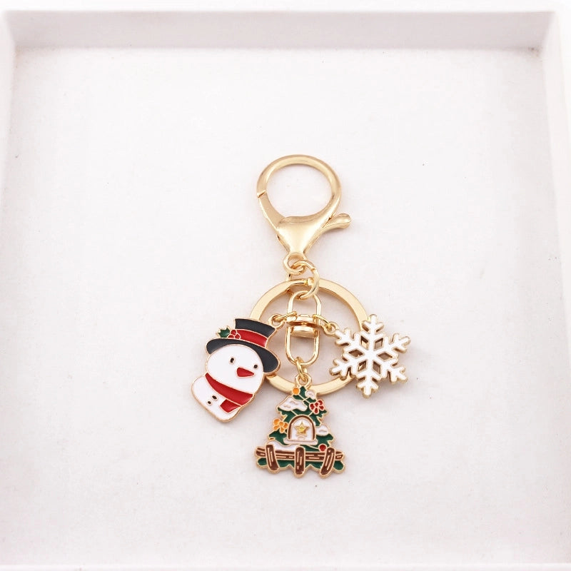 Cartoon Style Santa Claus Snowflake Zinc Alloy Christmas Unisex Keychain