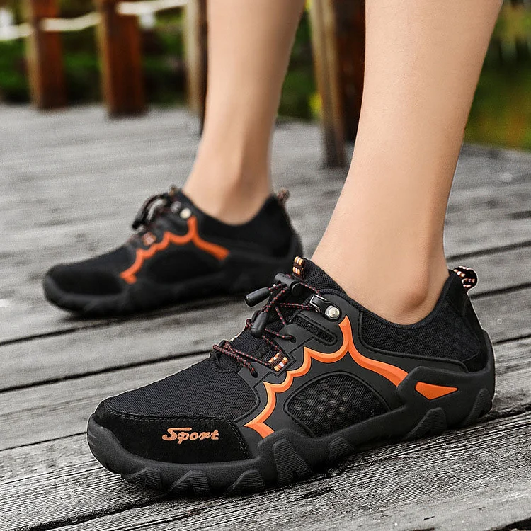 Mesh Stitching Lace-Up Hiking Breathable Sneakers