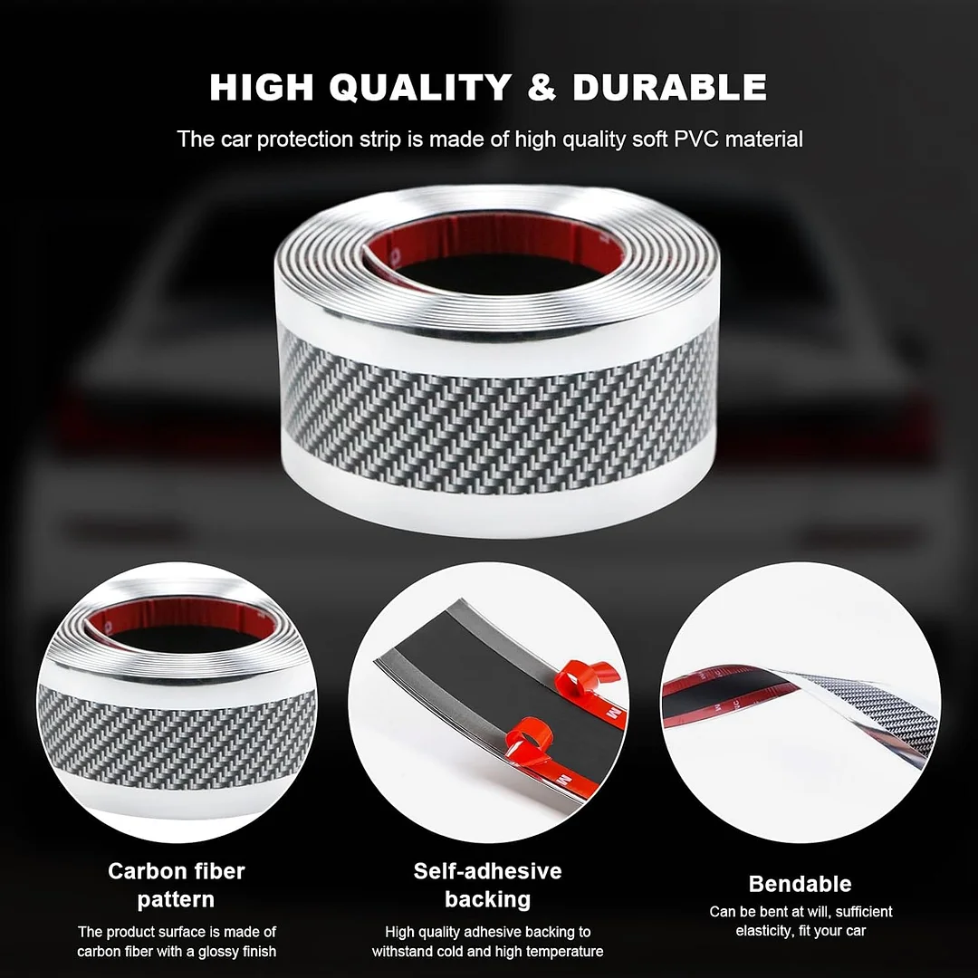 Car door anti-collision and anti-scratch cover sticker, waterproof carbon fiber door sill protection tape