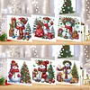 (US Only)6PCS DIY Xmas Snowman Diamond Art Greeting Cards Congratulations Cards & Gifts