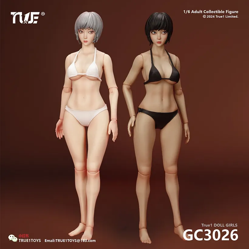 予約】True1Toys 1/6 女性 GC3026 白肌白髪 可動 アクションフィギュア
