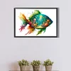 5D DIY Full Round Drill Partial AB Diamond Painting Seafloor Green Fish 45x65cm