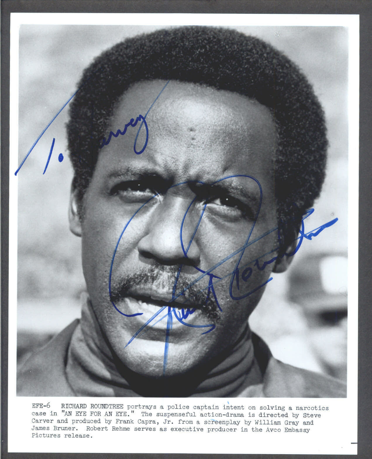 Richard Roundtree - Signed Autograph Movie Still - An Eye for an Eye - Shaft