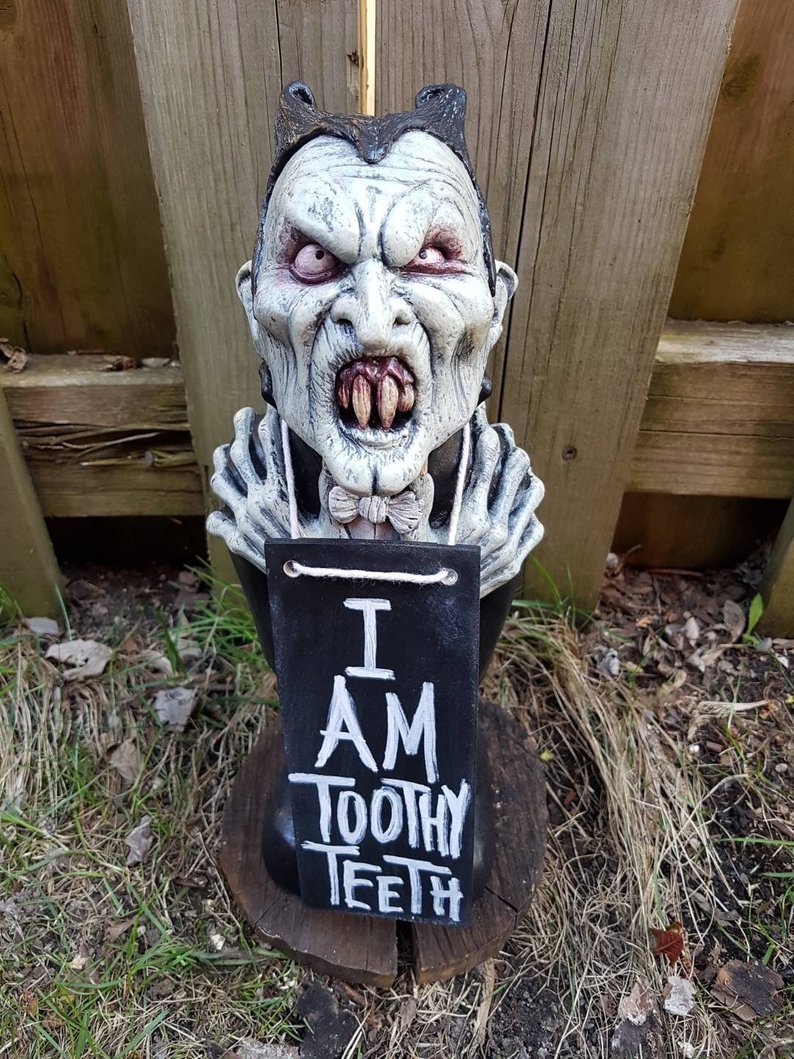 Count Gnomula Toothy Teeth with chalkbord sign