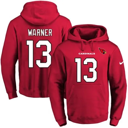 Cardinals #13 Kurt Warner Red Name & Number Pullover NFL Hoodie