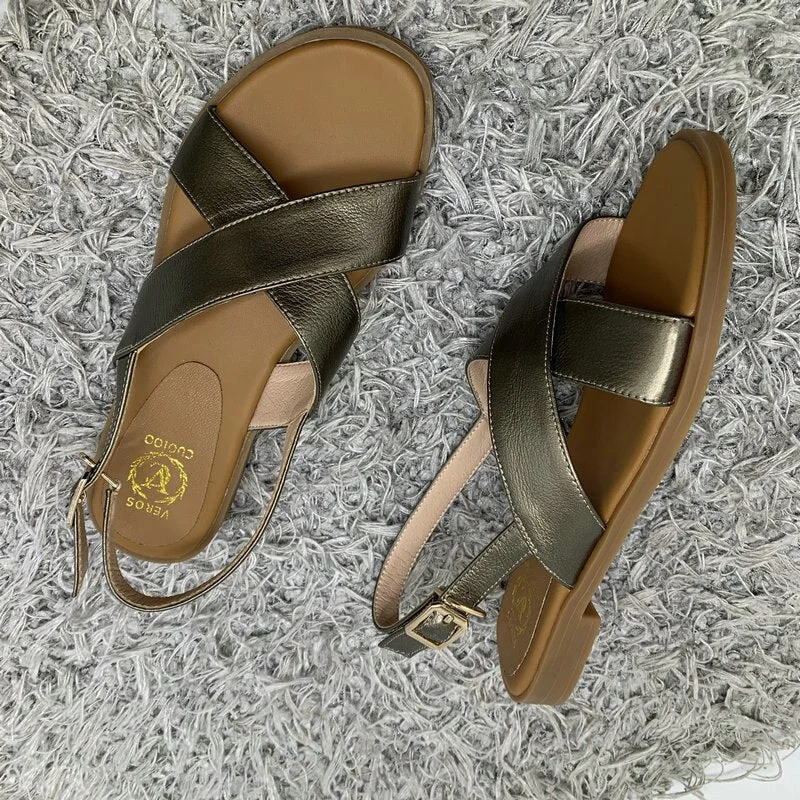 NEMAONE 100% genuine leather Women Sandals  New Roman Summer ankle strap Sandals Flip Flops size 33-43 Shoes Flat Sandal