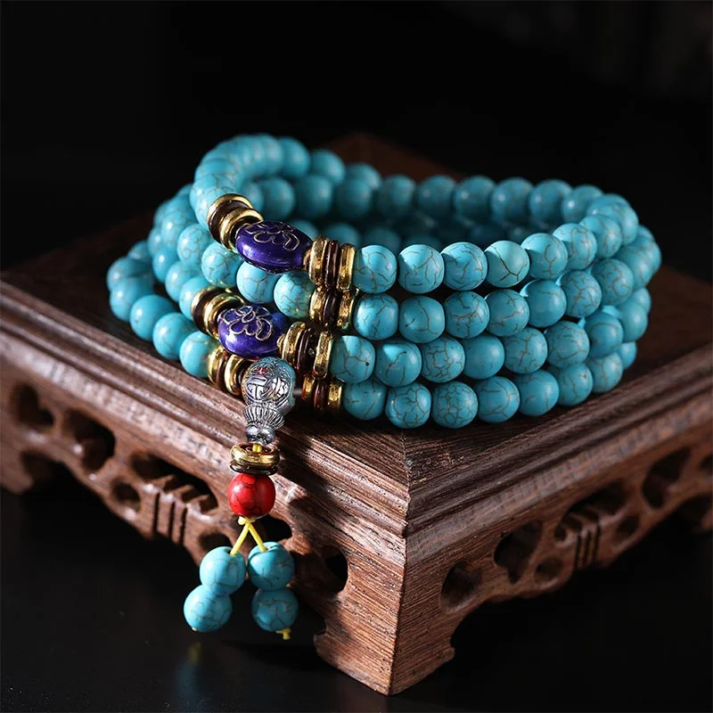 Tibetan Turquoise Harmony Necklace Mala
