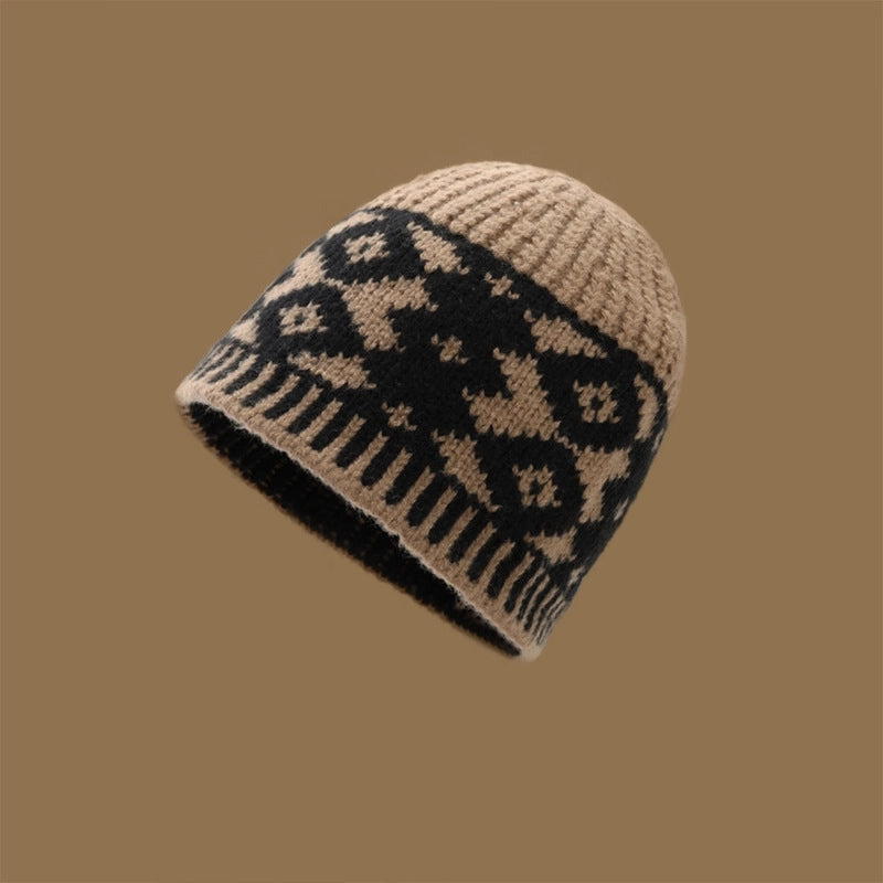 Women’s Sweet Minimalist Color Block Eaveless Wool Cap