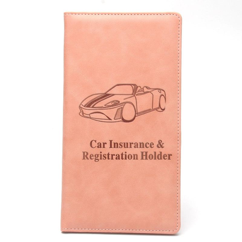 New American Long Driving License Protection Clip Leather Long 66-grain Motor Vehicle Multi-functional Insurance Information Set