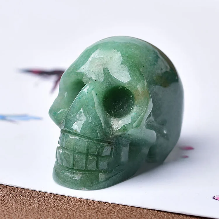 Olivenorma Crystal Engraved Skull Crafts Gemstone Decoration