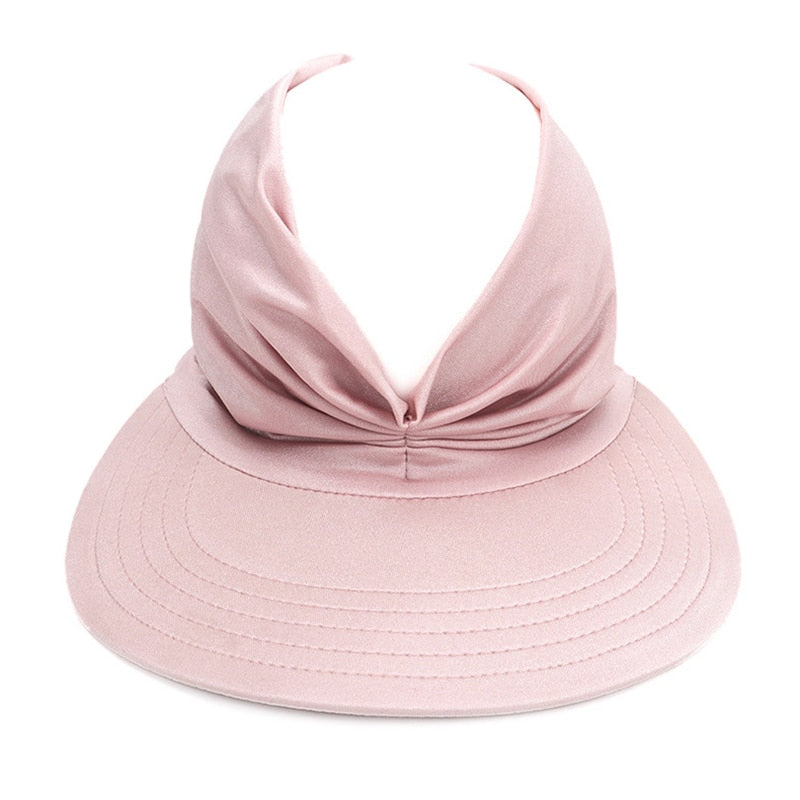 Women Sun Visor Sun Hat Anti-ultraviolet Elastic Hollow Top Hat Outdoor