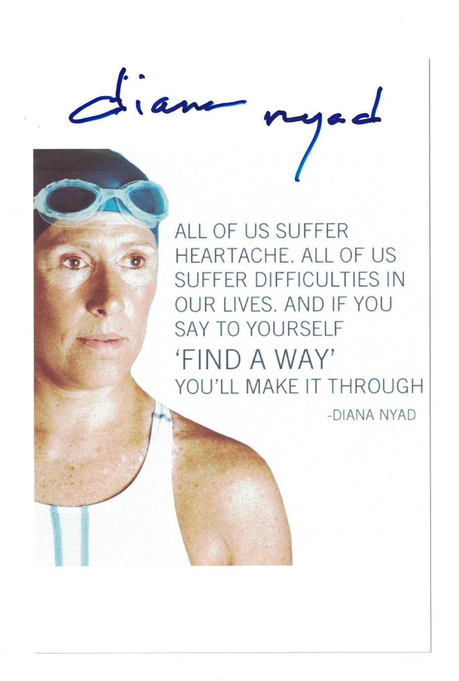 Diana Nyad Signed Autographed 4x6 Photo Poster painting Long Distance Swimmer B