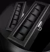 Carbon Fiber Textured Leather Watch and Jewelry Storage Box