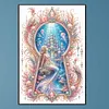 World in Key Full DIY 3D avec perforatrice carr&eacute;e diamant&eacute;e kits d&rsquo;art pour adultes/d&eacute;butants, id&eacute;es cadeaux d&eacute;coration murale maison d&eacute;coration murale diamant &agrave; points et peintures arts du tableau 17,72x25,59 in (ZQA6875)