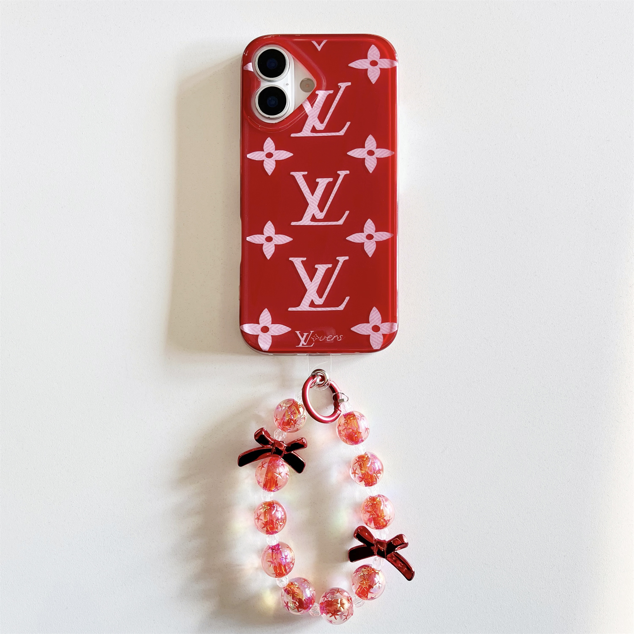 Red Louis Vuitton Monogram Elegant Bracelet Pendant Apple iPhone Cases
