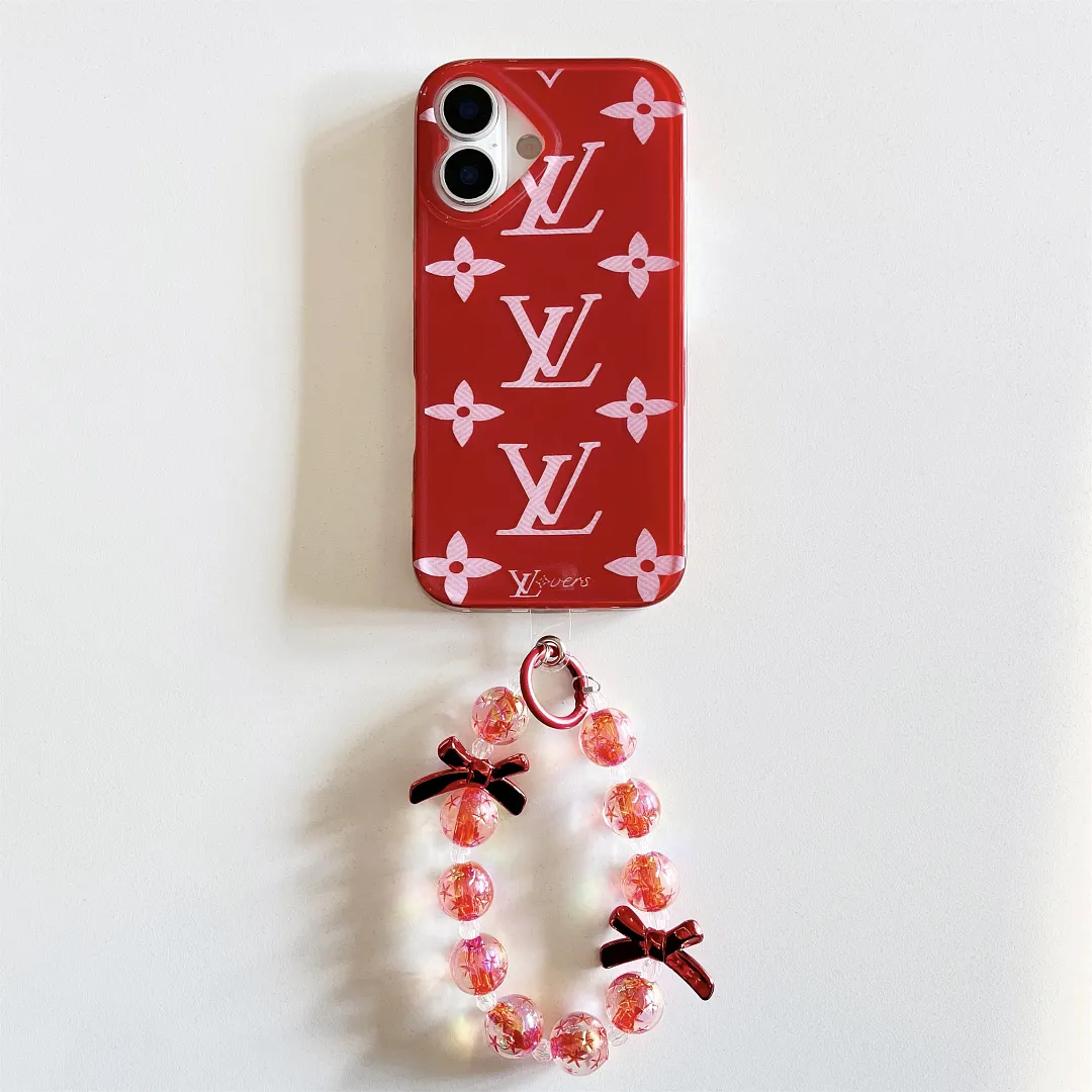 Red Louis Vuitton Monogram Elegant Bracelet Pendant Apple iPhone Cases