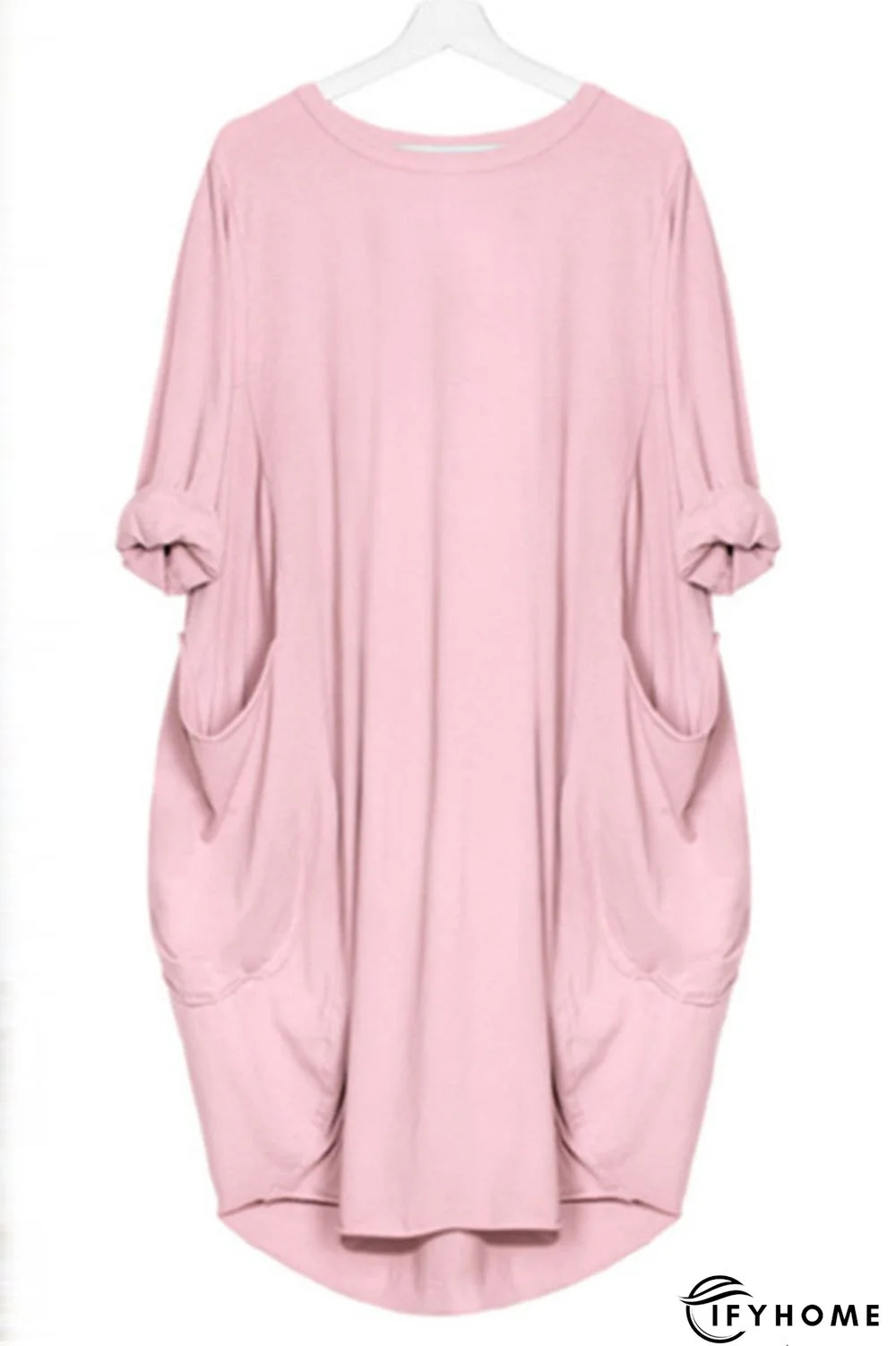 Plus Size Pocket Short Sleeve Midi Dress | IFYHOME