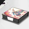 (US Local)PU Butterfly Flower Diamond Painting Notecard Box with 160 Sheets of Paper
