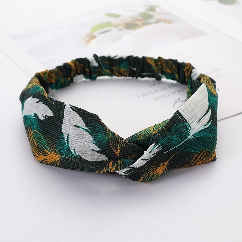 Women’s Lady Polka Dots Flower Cloth Hair Band