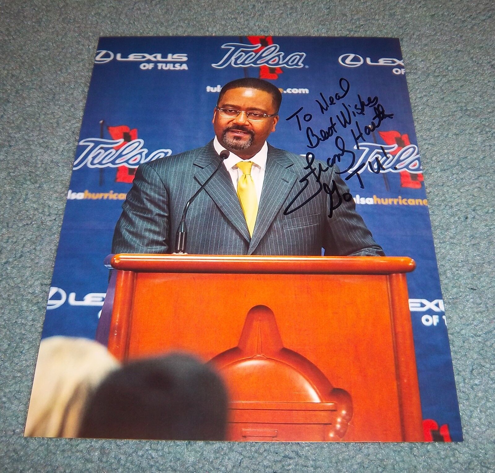 Tulsa Coach Frank Haith Signed Autographed 8.5x11 Photo Poster painting Golden Hurricane