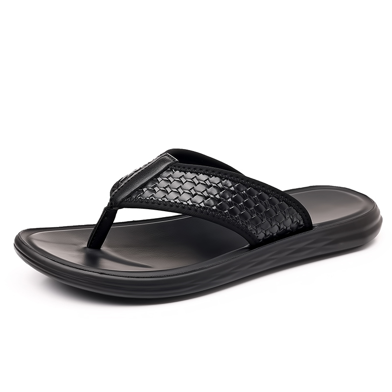 Gameglobeplanet Men's Flip Flops Summer New Lightweight Woven Slippers Fashion Casual Outdoor Sandals Breathable Anti Slip Beach Shoes