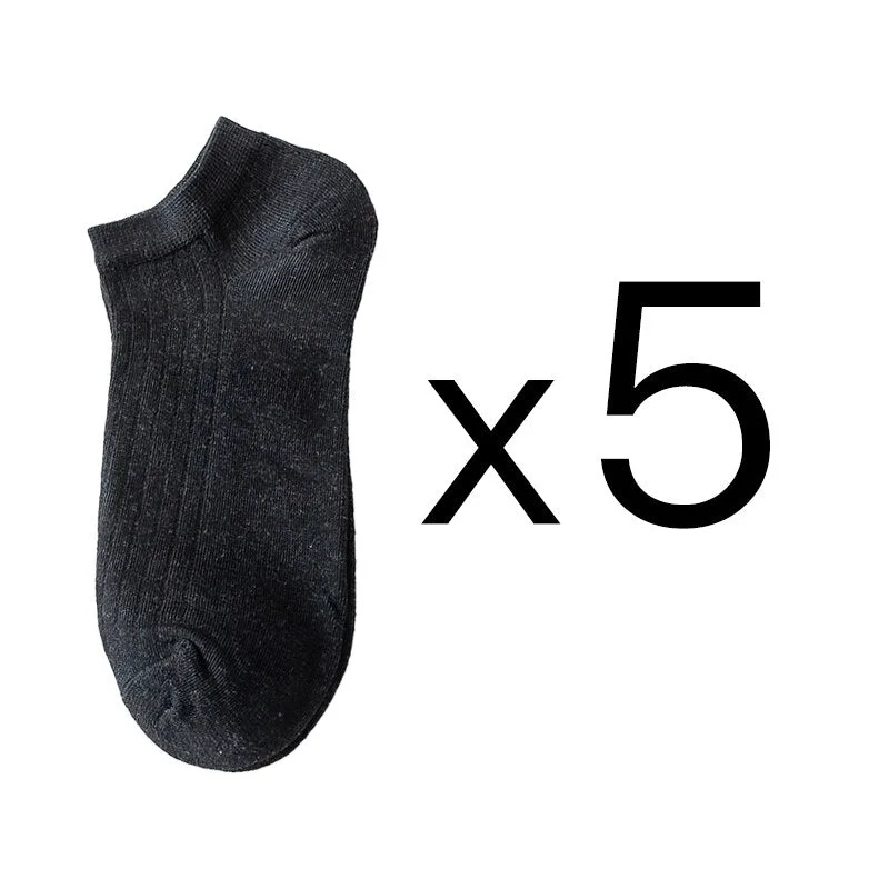 5 Pairs Women Simple Solid Cotton Casual Striped Short Socks for Ladies Breathable Comfortable Soft Trendy Japanese Korea Sox