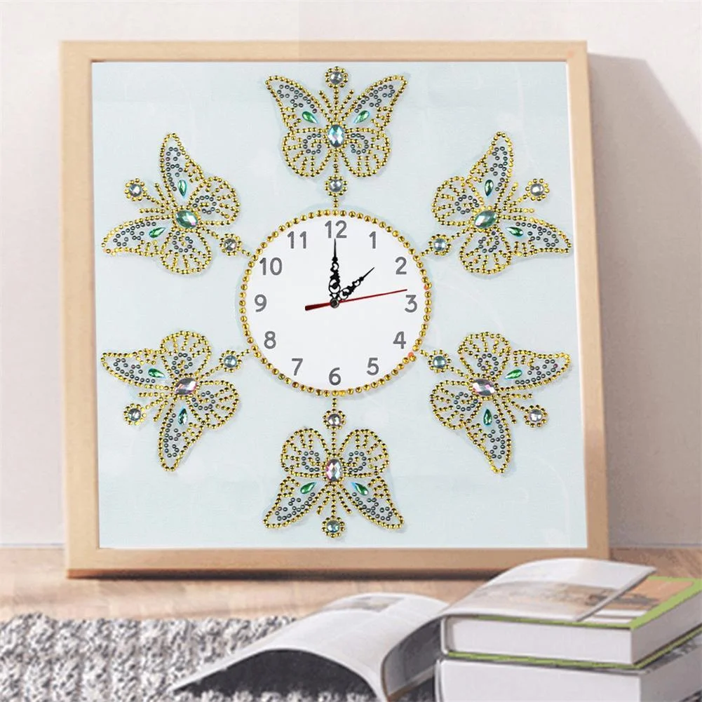 DIY Diamond Painting - Special Shaped - Butterfly Clock Home Decor