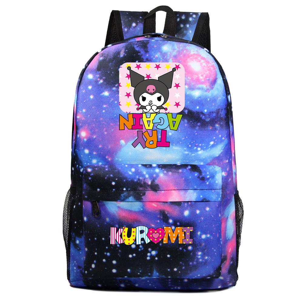 Mayoulove Kuromi Backpack Lightweight Design with Multiple Pockets for School and Travel-Mayoulove