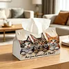 DIY Diamond Art Tissue Box Holder Cat PU Leather Diamond Art Desktop Organizer Resin Rhinestone Storage Organizers Gem Art Home Office Decor Craft Gift for Women
