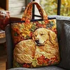Cozy Autumn Pup Quilted Tote  Bag🔥All items are shipped in a default size of 15x14 inches.