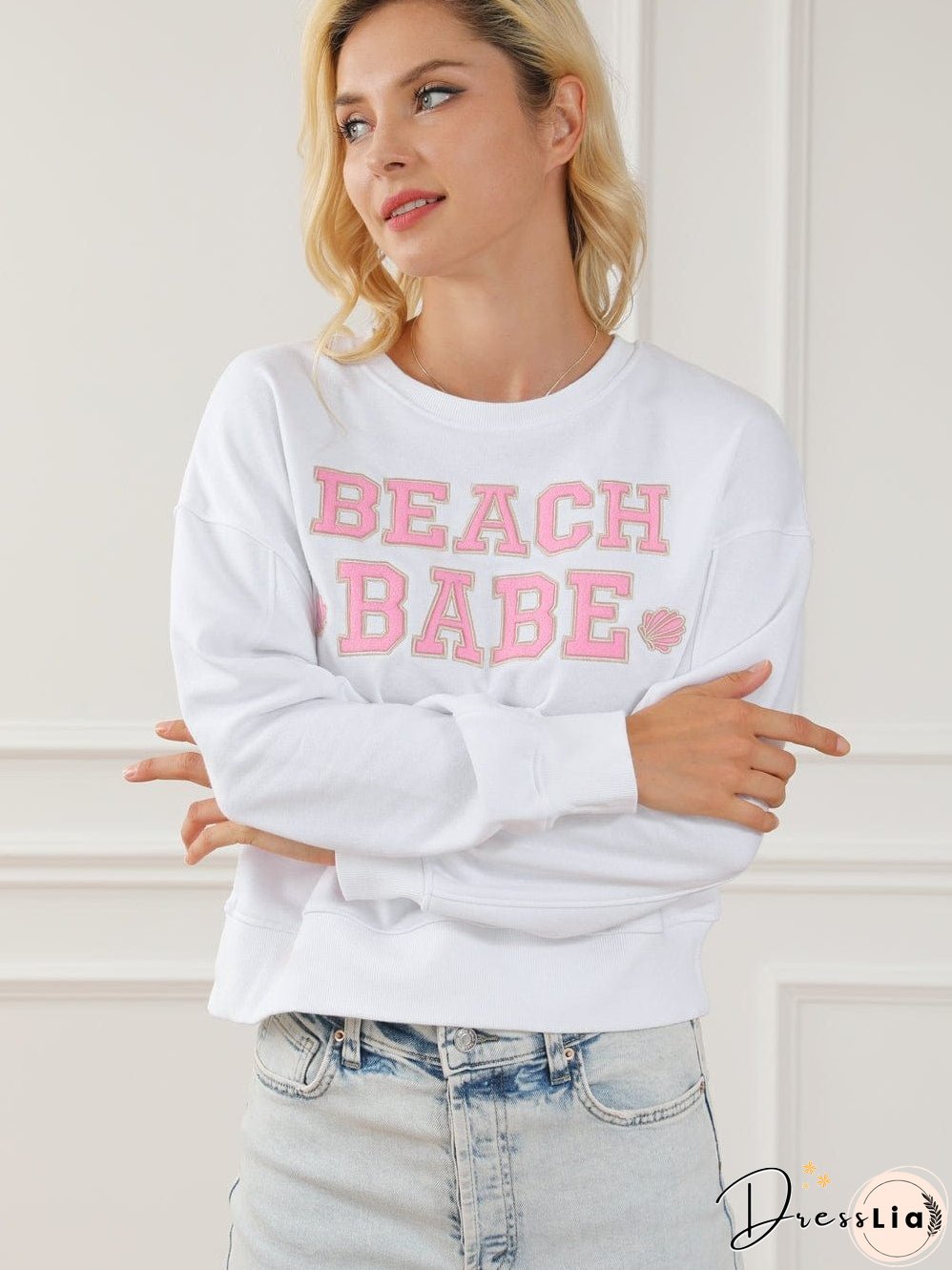 White Southern Belle Graphic Pullover Sweatshirt
