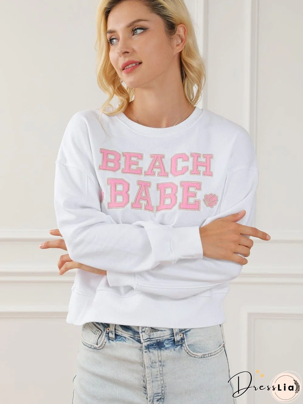 White Southern Belle Graphic Pullover Sweatshirt