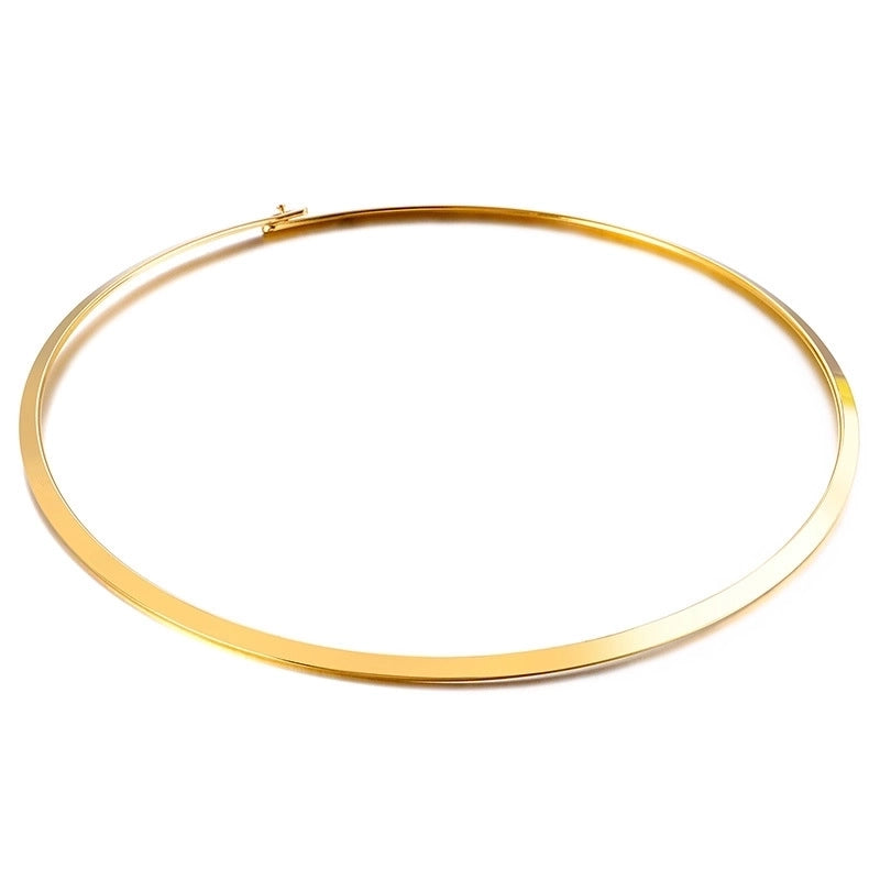 Titanium Steel 18K Gold Plated Fashion Plating Geometric Choker