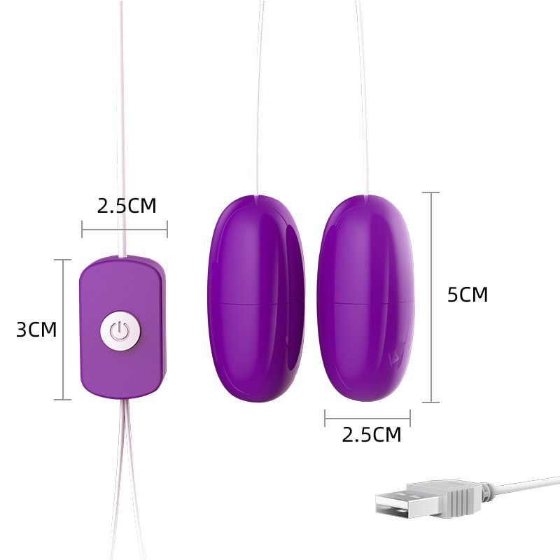 Wired Remote Control Bullet Vibrator With Tongue, Double Vibrating Eggs Double Stimulations  